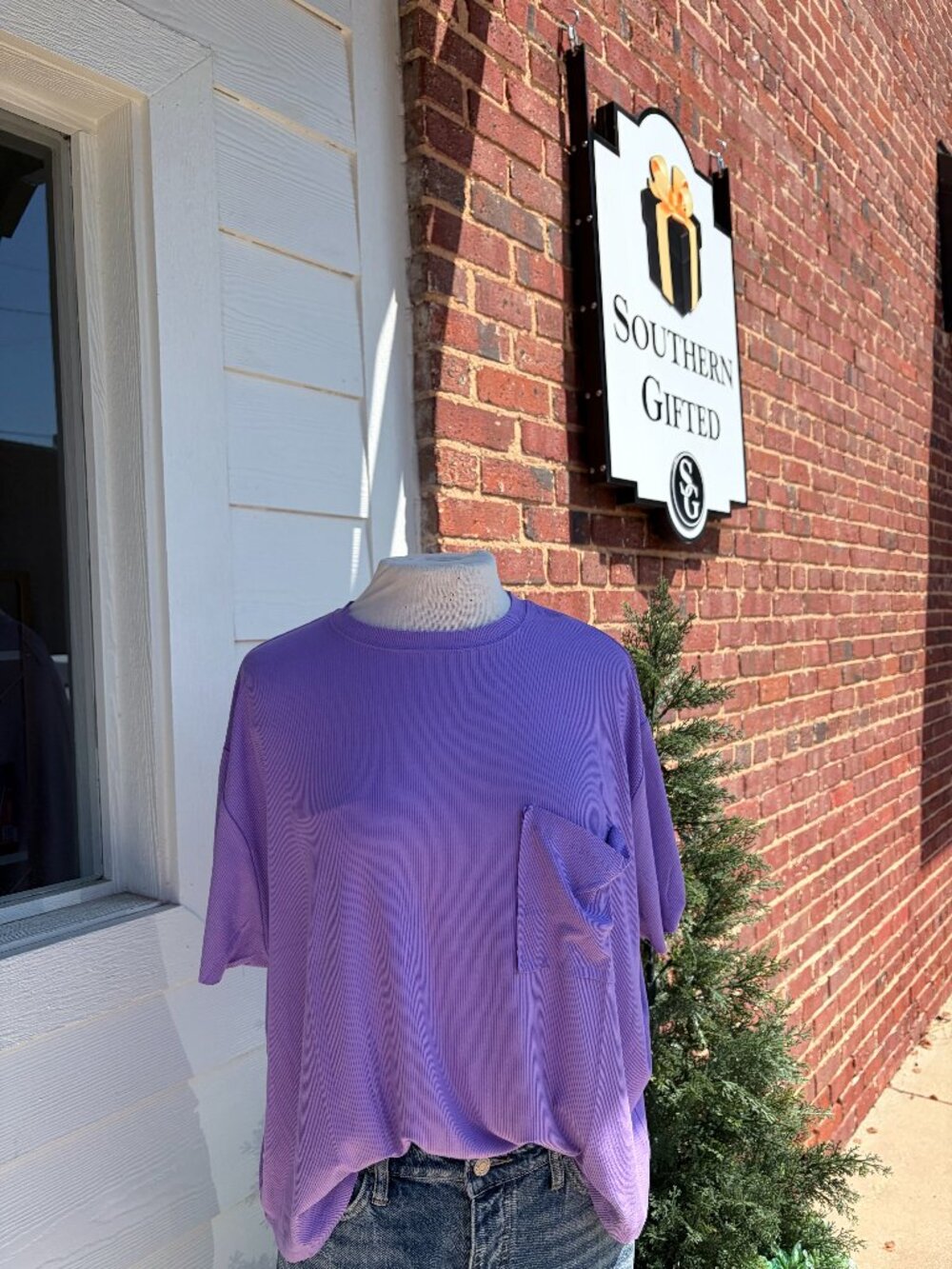 Zenana Oversized Ribbed Tee - Picture 2 of 2